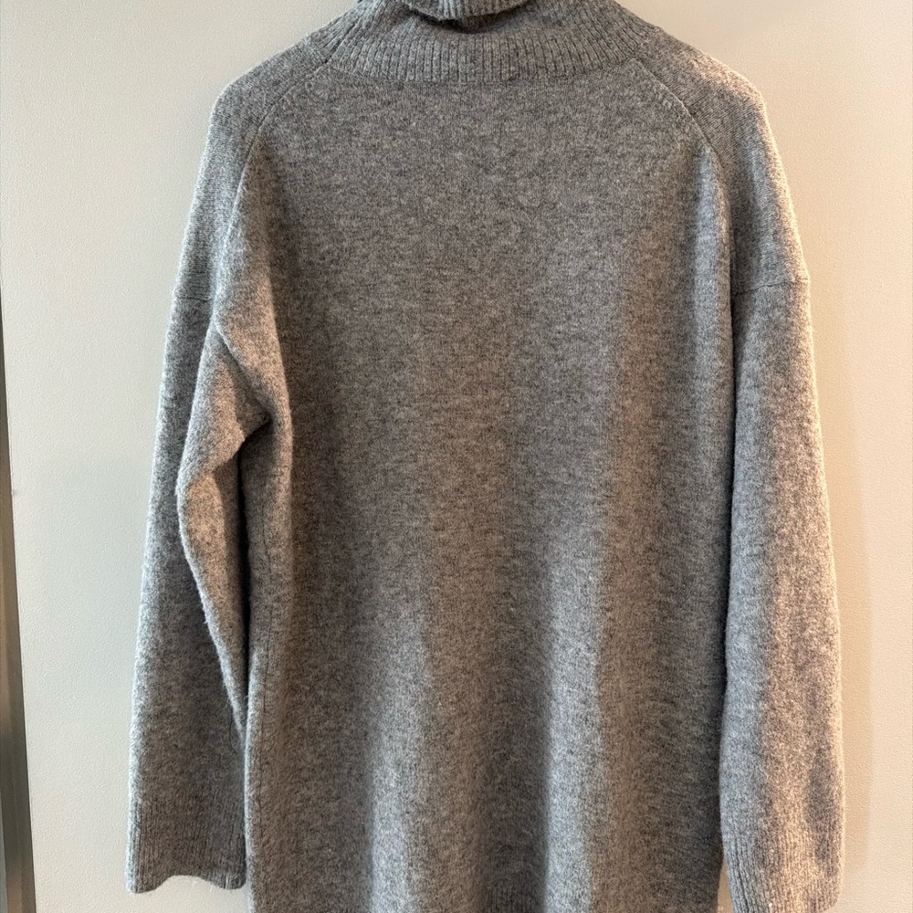 Mango Soft Gray Turtleneck Neck Sweater Dress XL - Picture 7 of 10